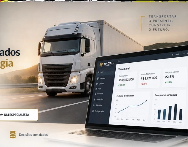 Ilustração institucional de transporte e indicadores